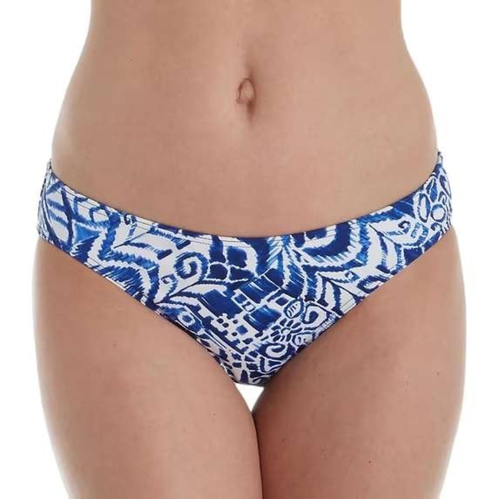 Lauren Ralph Lauren Bias Tribal Ikat Print Hipster Bikini Bottoms Blue White 12